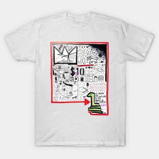 Mijumi Full Page Doodle 2 Black T-Shirt